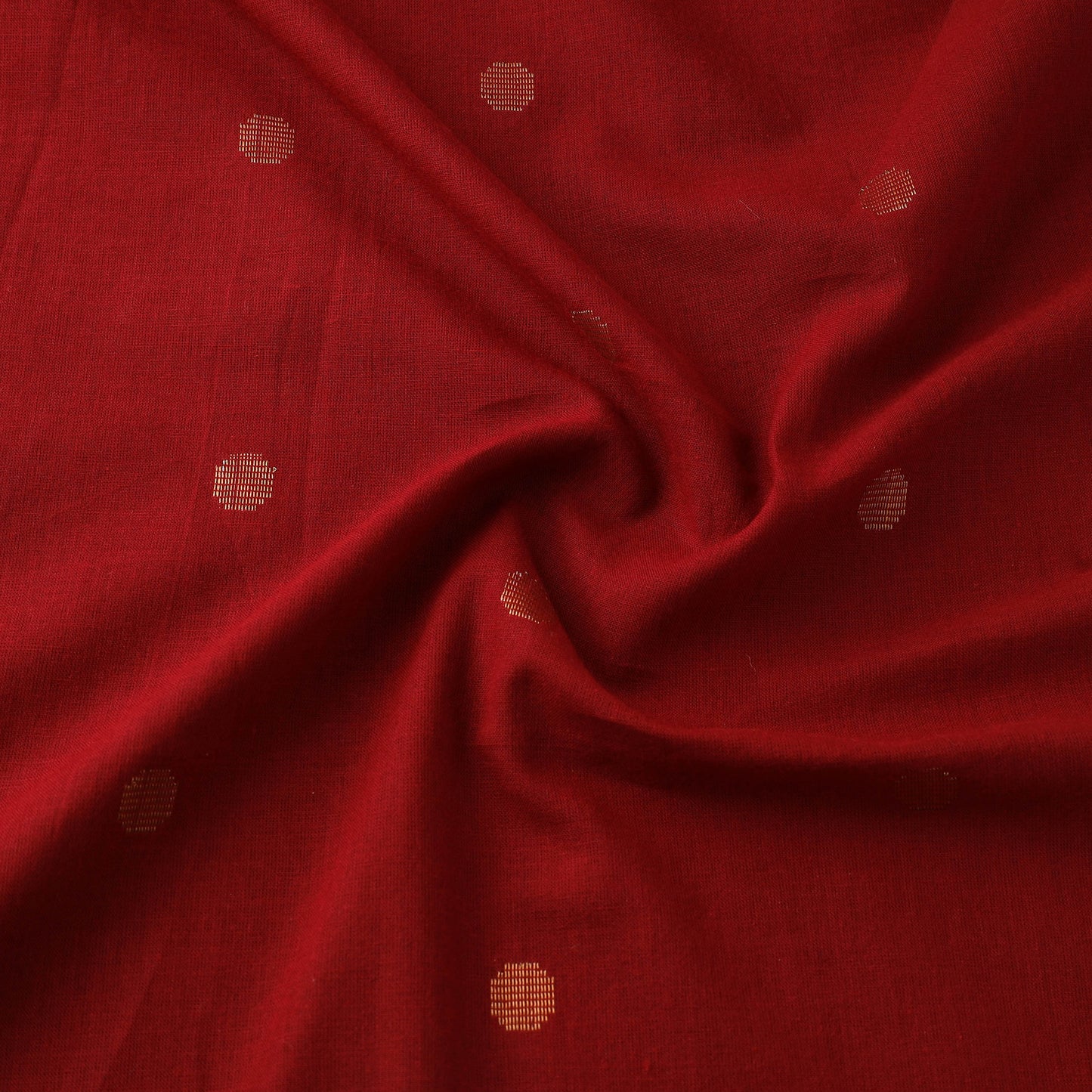 Red - Prewashed Cotton Zari Buti Jacquard Fabric 06