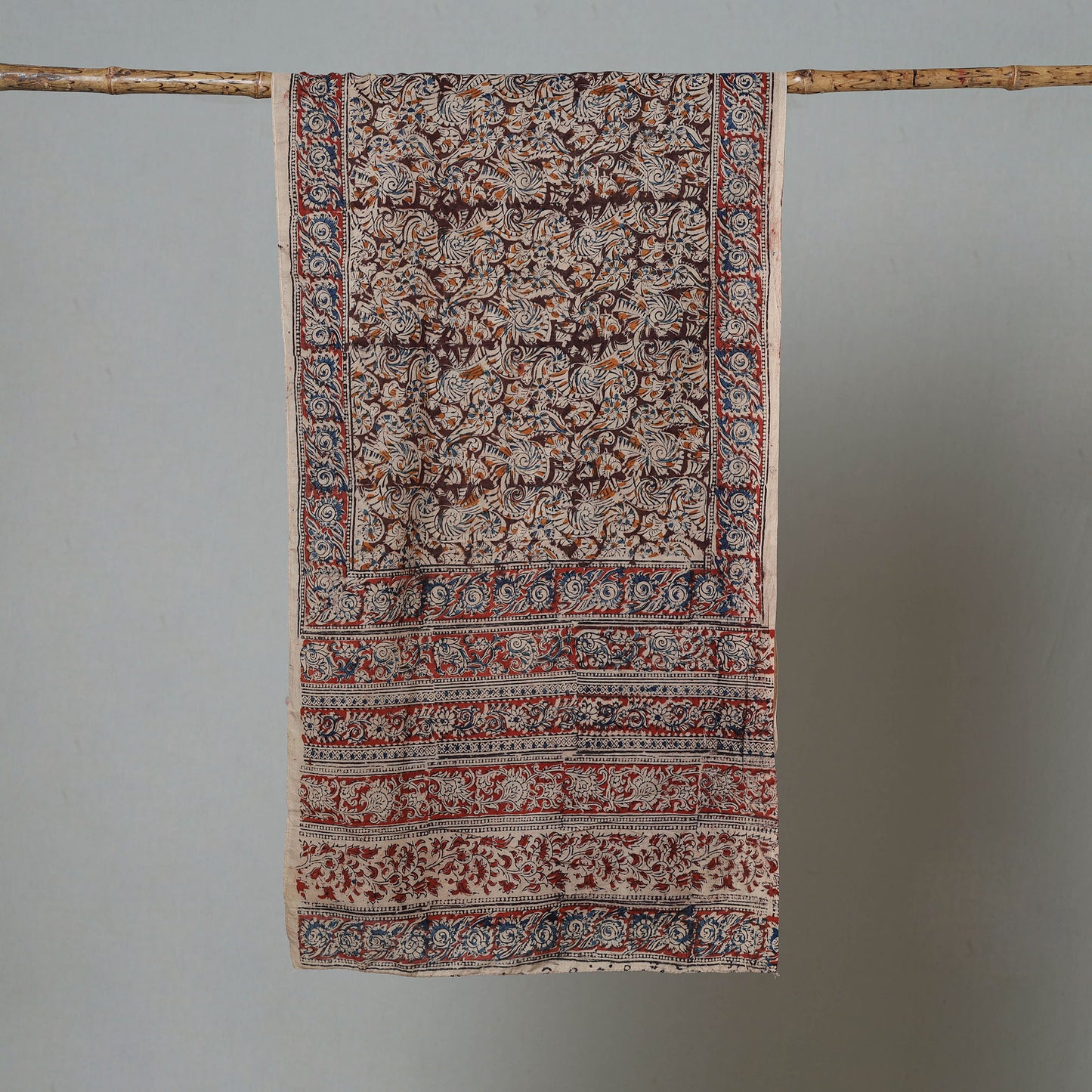 Brown - Kalamkari Block Printed Cotton Stole 03