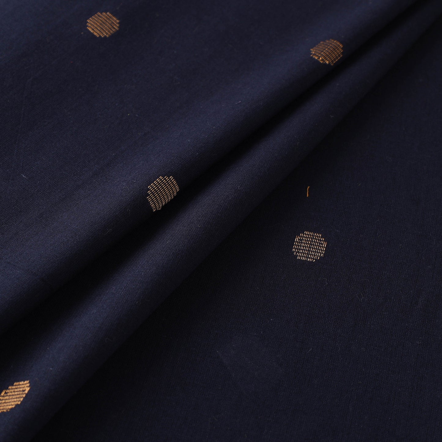 Blue - Prewashed Cotton Zari Buti Jacquard Fabric 08