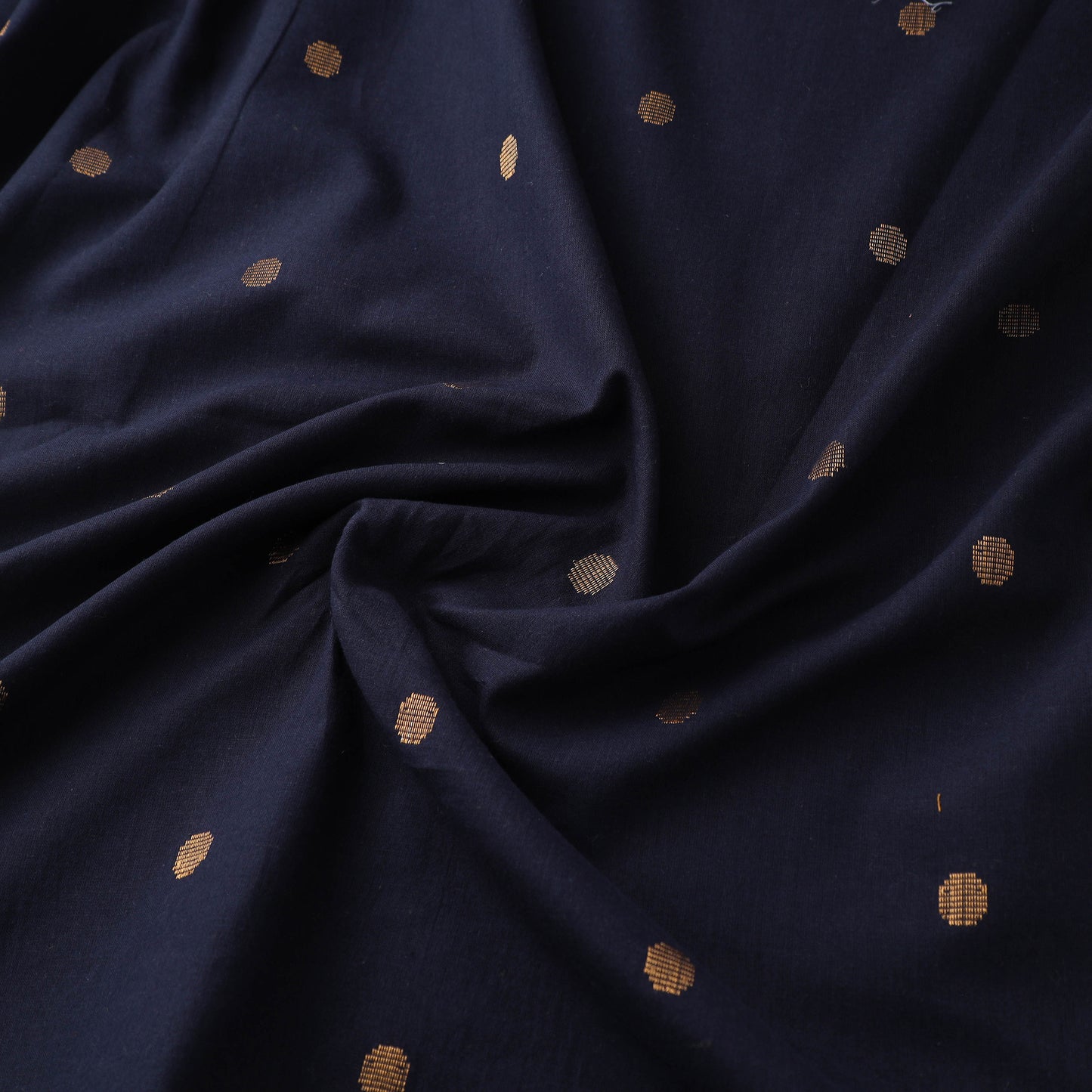 Blue - Prewashed Cotton Zari Buti Jacquard Fabric 08