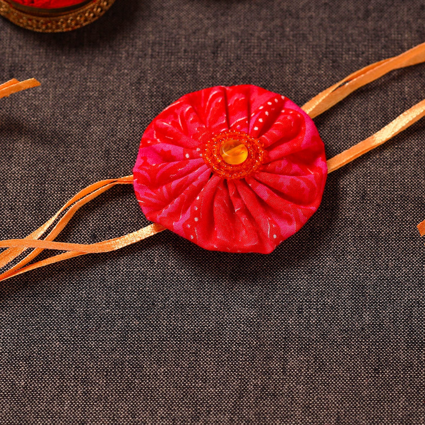 Yo Yo Flower - Handmade Blue Mango Rakhi
