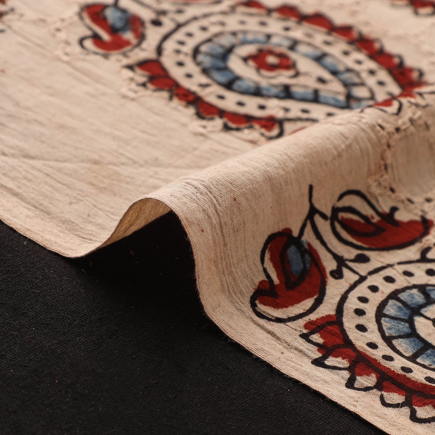 Beige - Hakoba Hand Block Ajrakh Print Natural Dyed Cotton Fabric 29