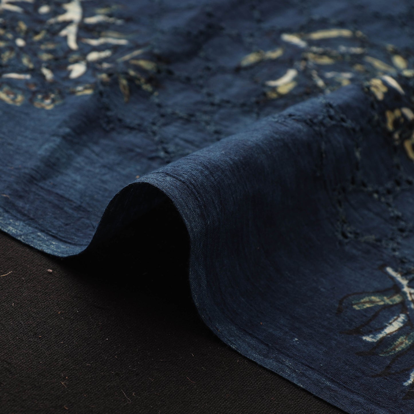 Blue - Hakoba Hand Block Ajrakh Print Natural Dyed Cotton Fabric 31