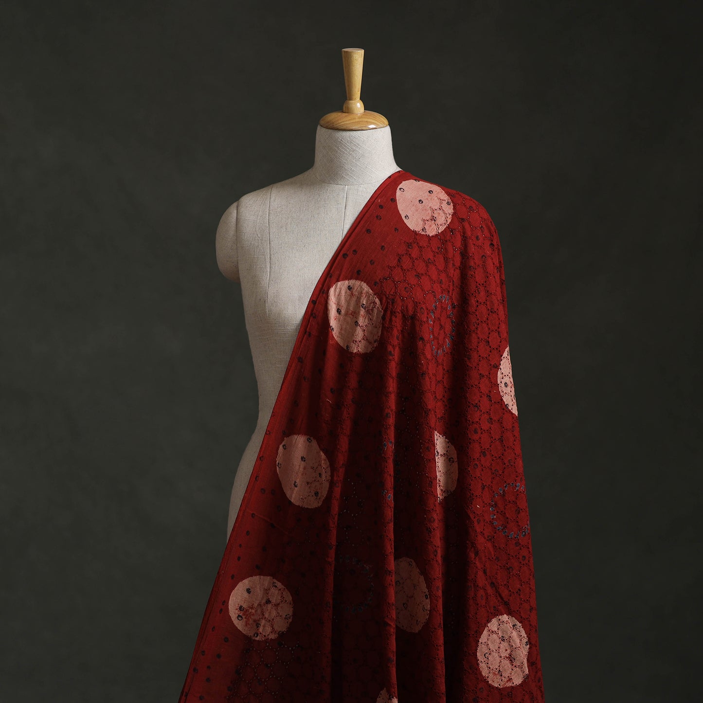 Red - Hakoba Hand Block Ajrakh Print Natural Dyed Cotton Fabric 11