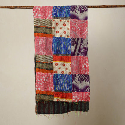 Multicolor - Bengal Kantha Embroidery Patchwork Reversible Silk Stole 61