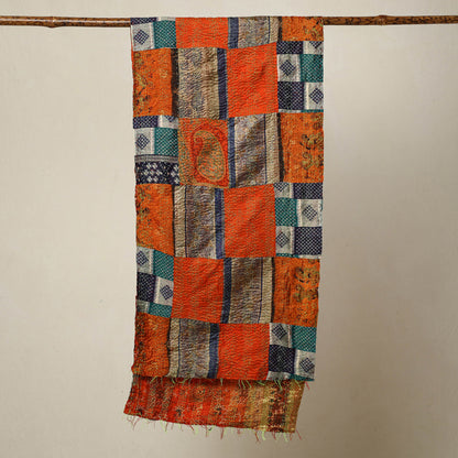 Multicolor - Bengal Kantha Embroidery Patchwork Reversible Silk Stole 56
