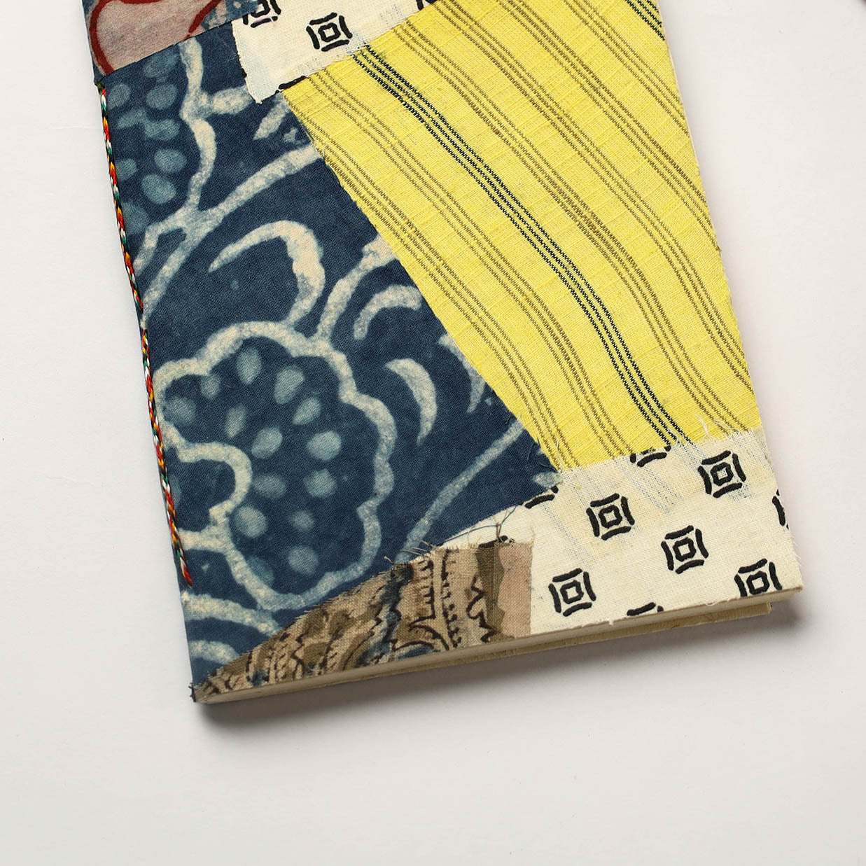 Multicolor Patchwork Fabric Cover Handmade Paper Notebook