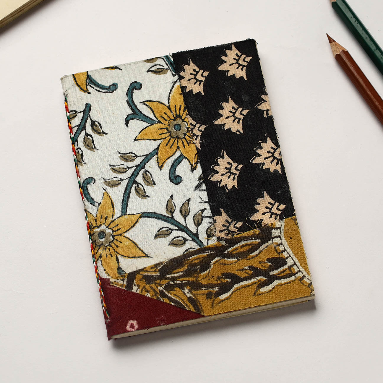 Buy Patchwork Fabric Cover Handmade Paper Notebook