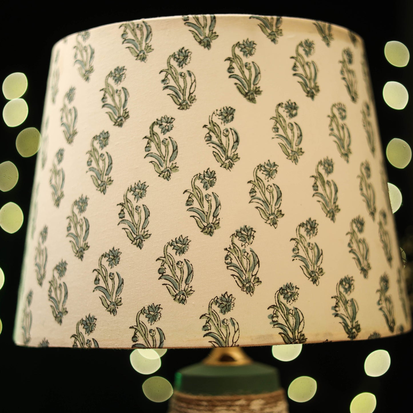 Beige - handcrafted floral fabric lamp shade 01