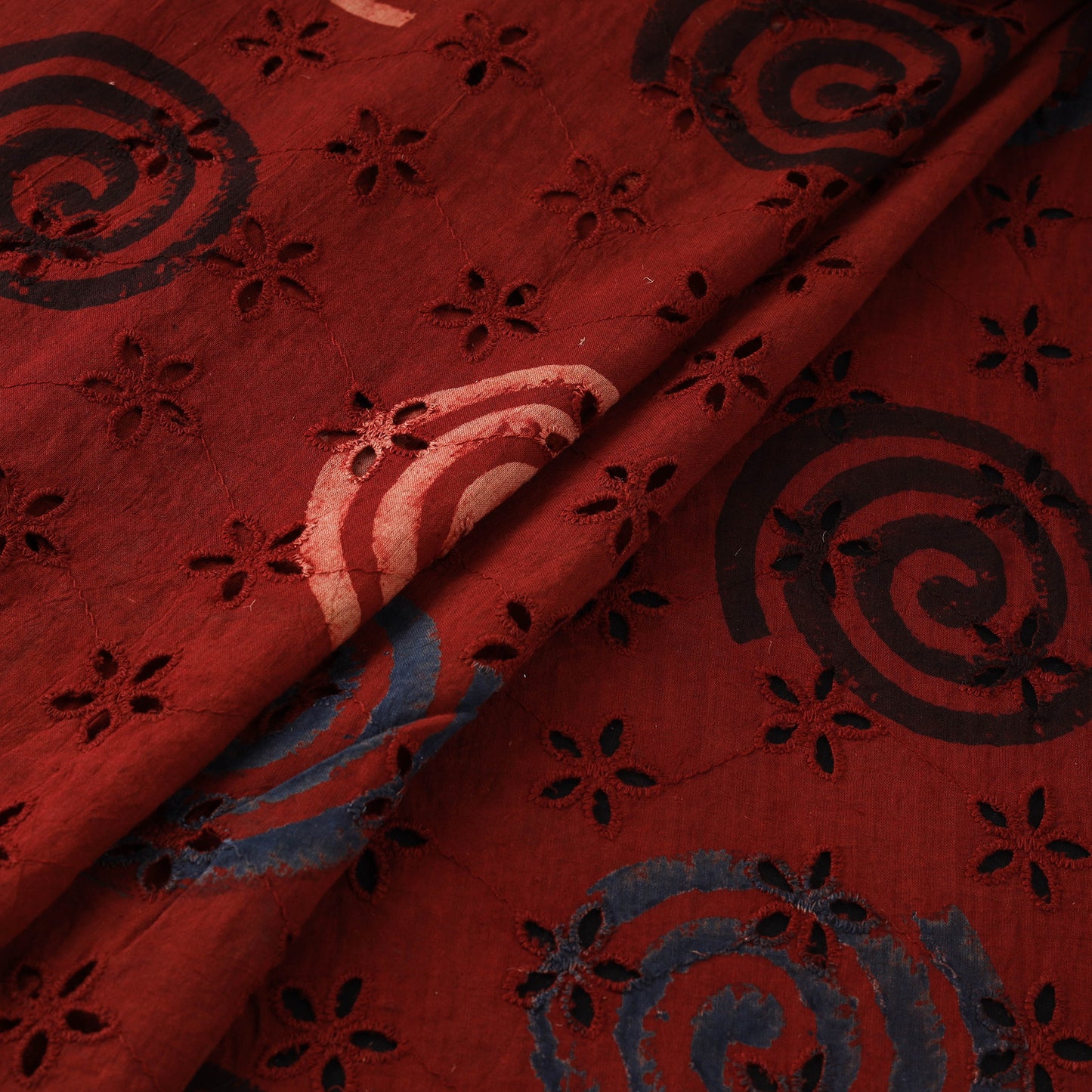 Maroon - Hakoba Hand Block Ajrakh Print Natural Dyed Cotton Fabric 83