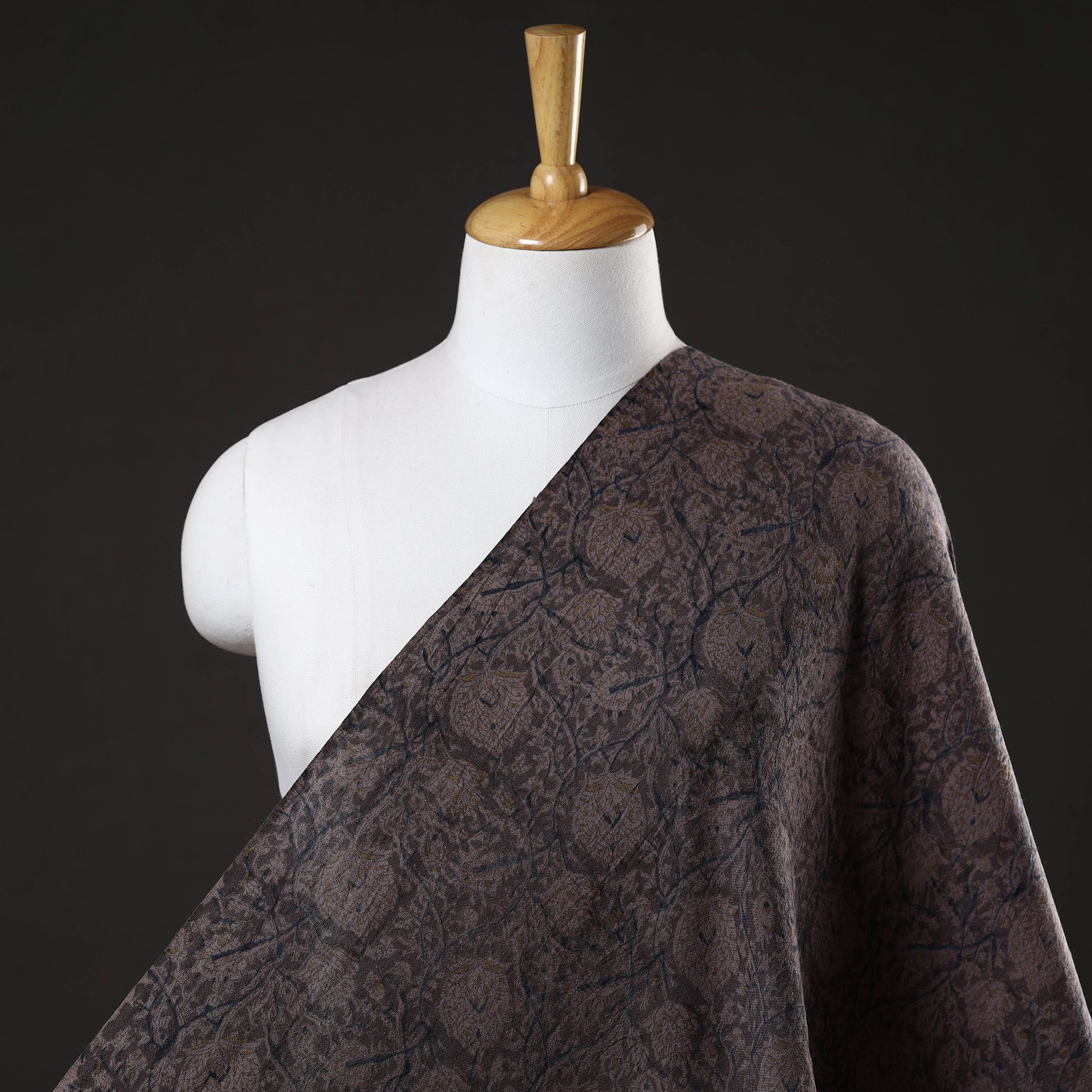 Beige - Handwoven Wool Pedana Kalamkari Print Kurta