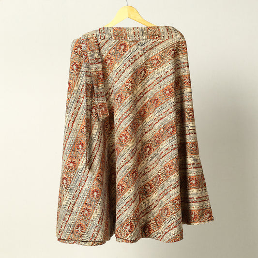 Multicolor - Kalamkari Block Printed Cotton Wrap Around Skirt