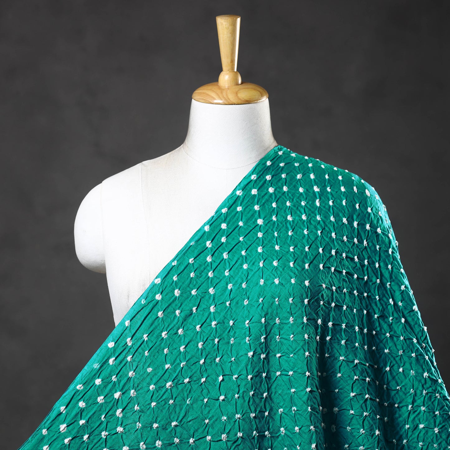 Green - Kutch Bandhani Tie-Dye Cotton Fabric 18