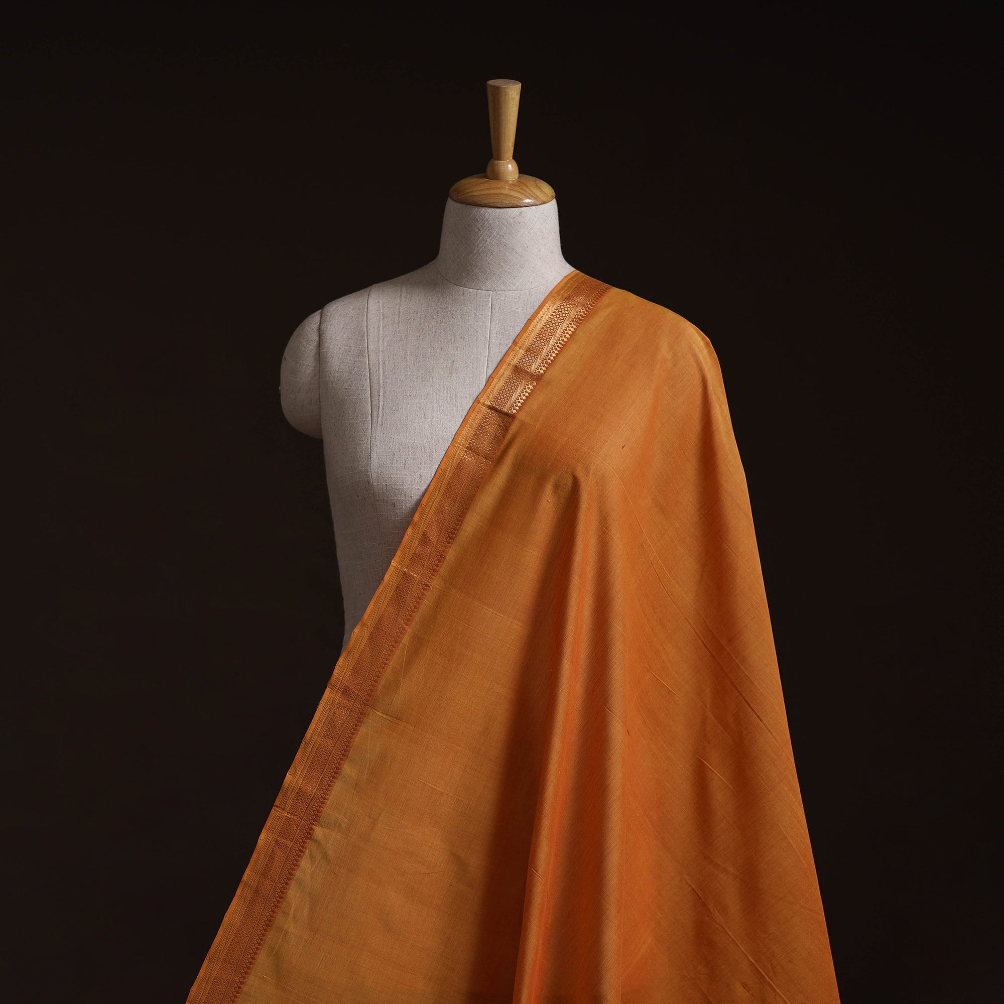 Handloom Mangalagiri Cotton Fabric with Nizam Zari Border