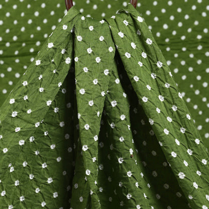Green - Kutch Bandhani Tie-Dye Cotton Fabric 21
