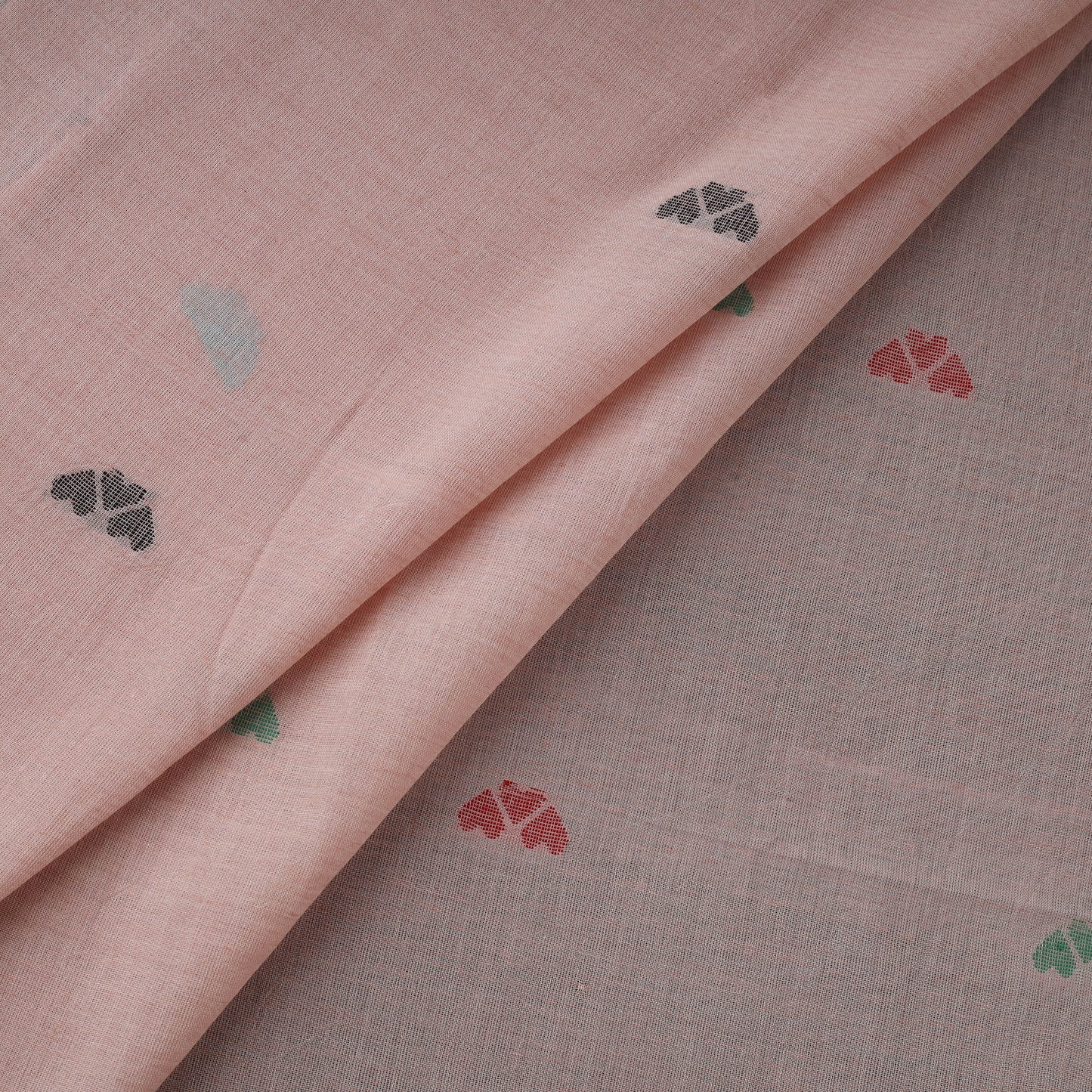 Pink - Phulia Jamdani Buti Pure Handloom Cotton Fabric (Count 92/92) 31