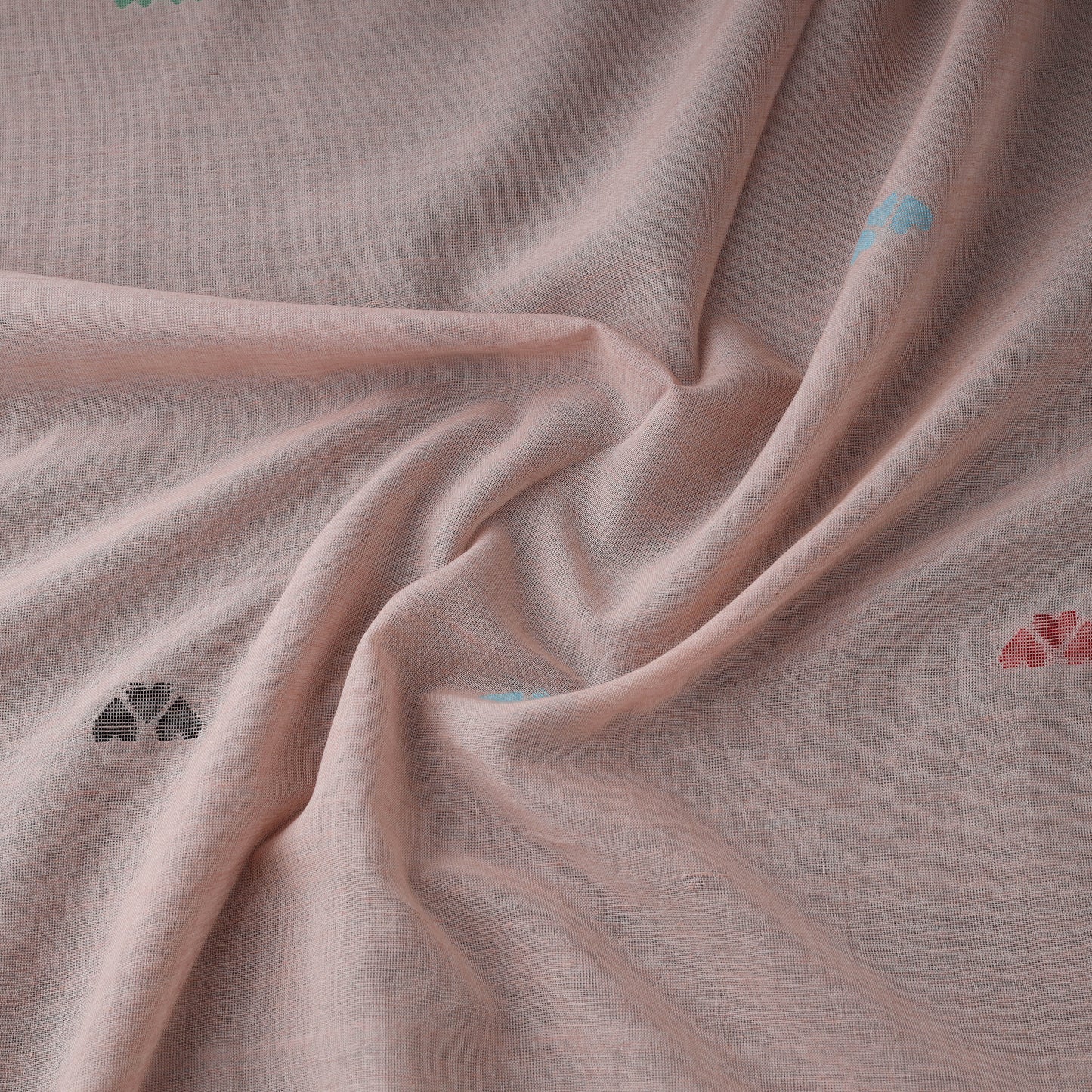 Pink - Phulia Jamdani Buti Pure Handloom Cotton Fabric (Count 92/92) 31