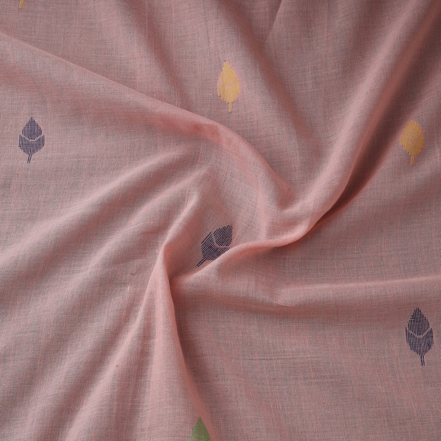 Pink - Phulia Jamdani Buti Pure Handloom Cotton Fabric (Count 84/92) 23