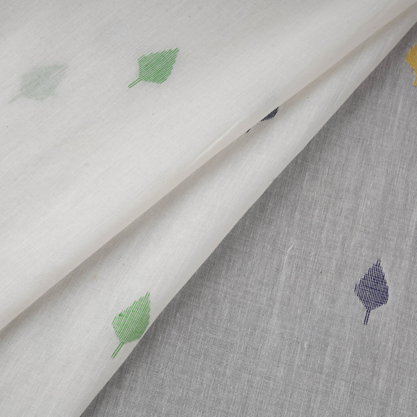 White - Phulia Jamdani Buti Pure Handloom Cotton Fabric (Count 84/92) 12