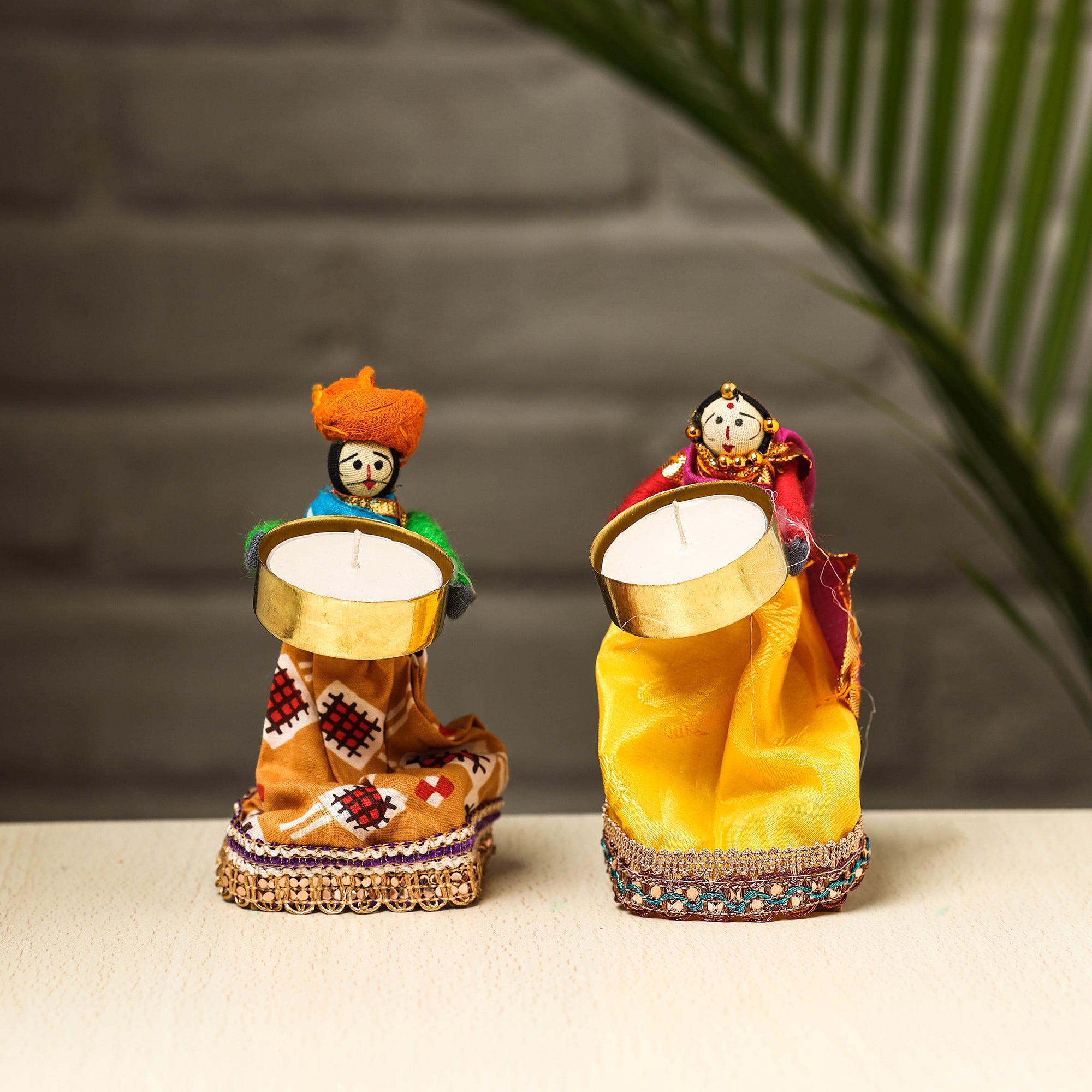 Multicolor - Rajasthani Puppet Couple Handmade Magnet (Set of 2) 10
