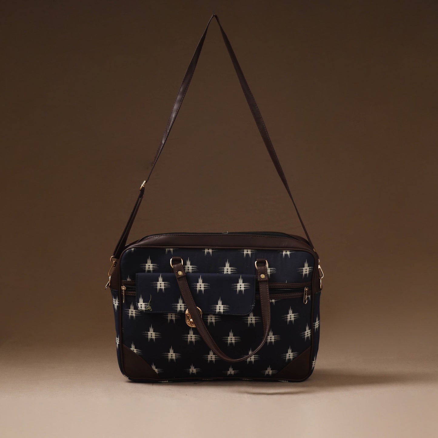 Navy Blue - Handcrafted Printed Laptop Bag 11