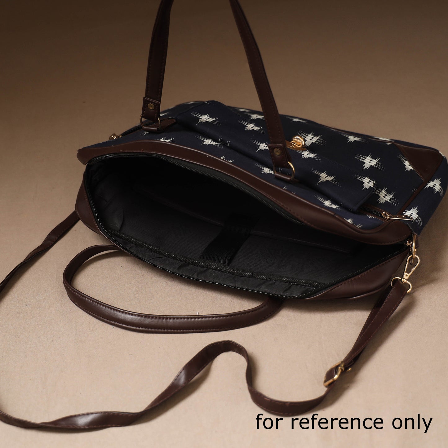 Navy Blue - Handcrafted Printed Laptop Bag 11