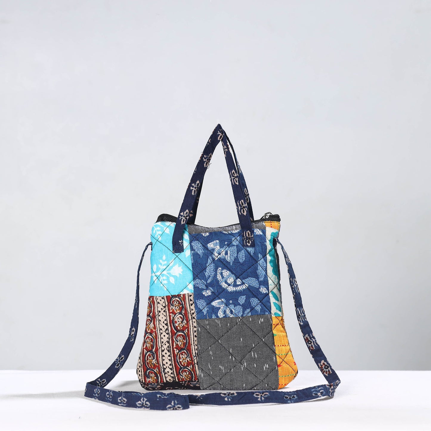 Multicolor - Handmade Quilted Cotton Patchwork Sling Bag 36