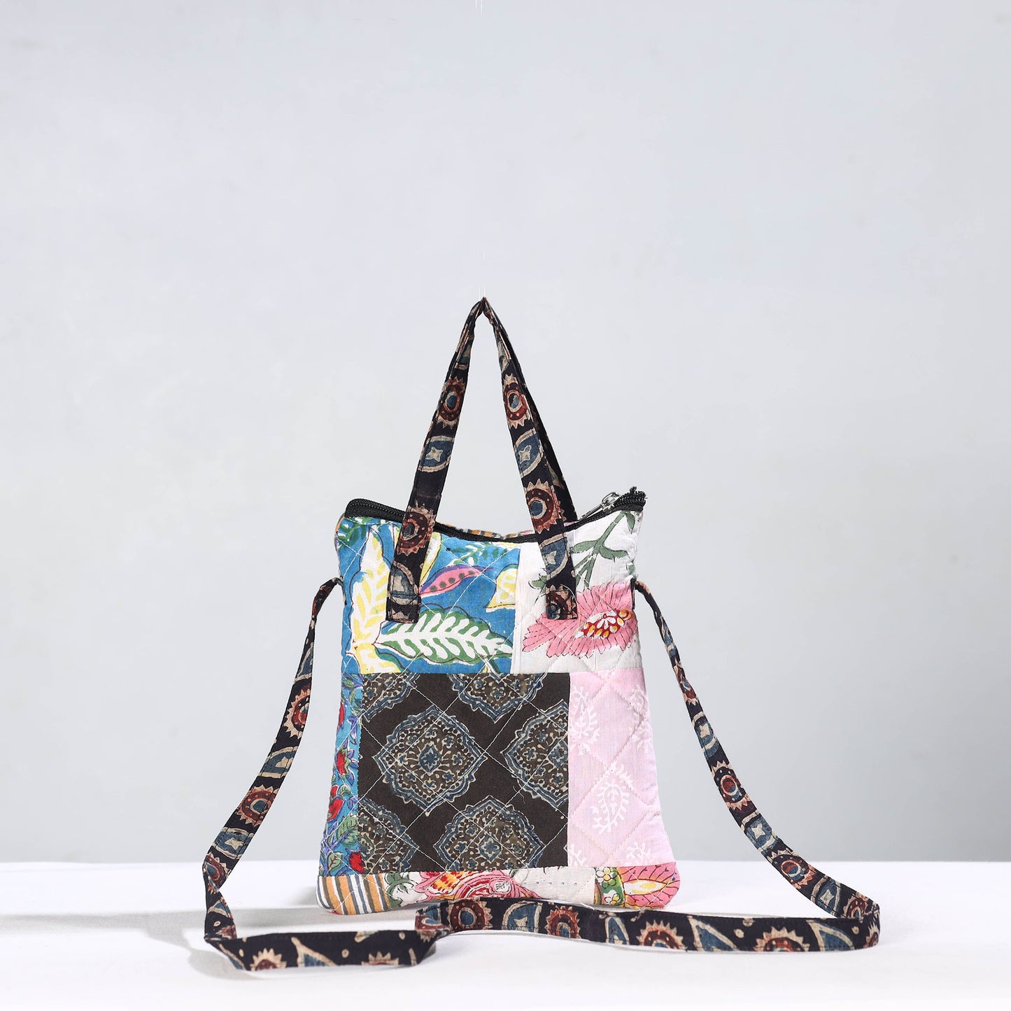 Handmade Quilted Cotton Patchwork Sling Bag 44