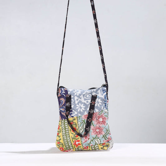 Multicolor - Handmade Quilted Cotton Patchwork Sling Bag 46