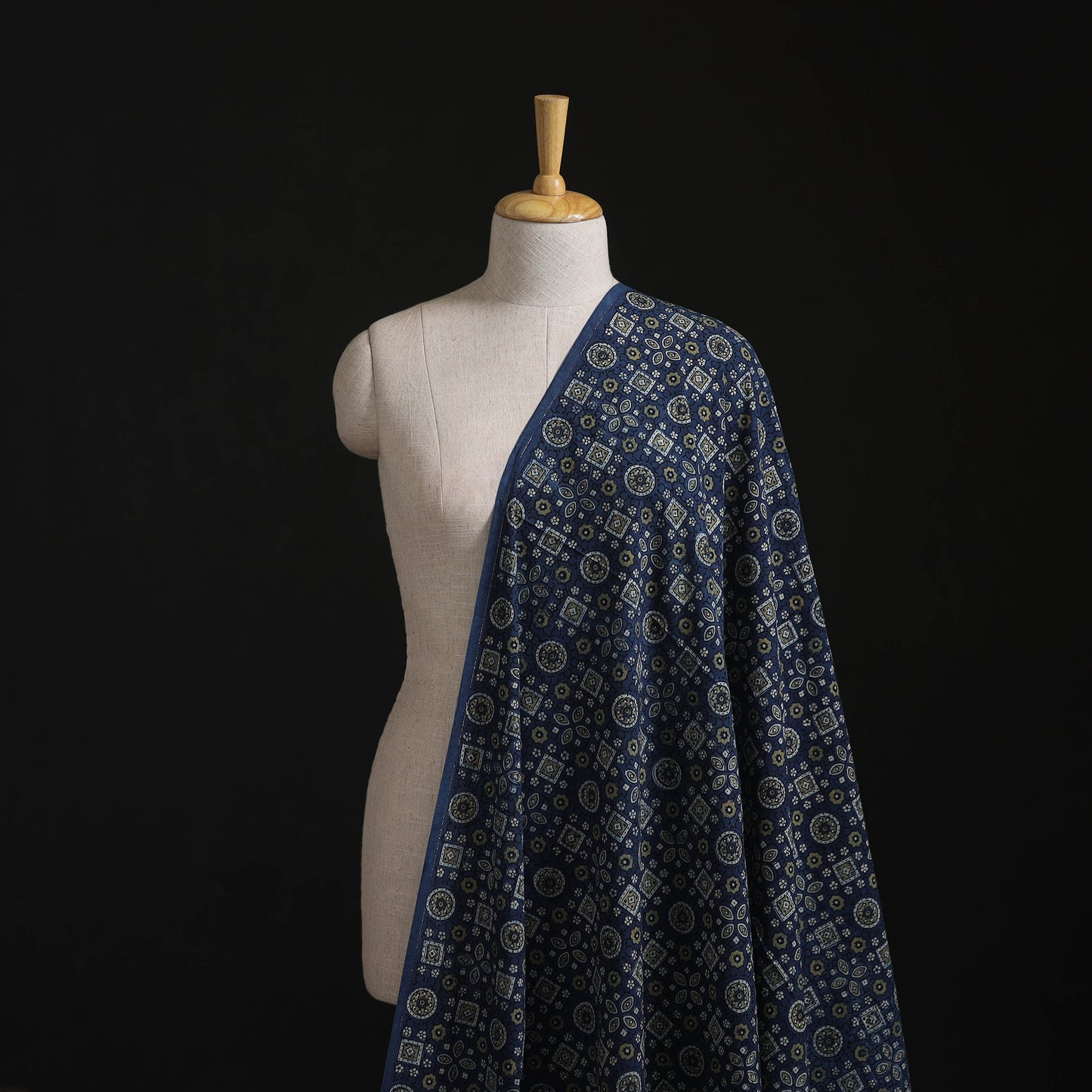 Kutch Hand Block Ajrakh Print Natural Dyed Cotton Fabric 21