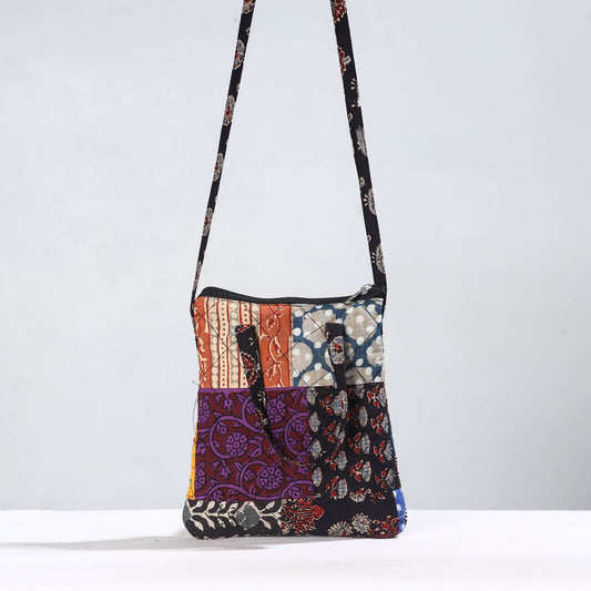 Multicolor - Handmade Quilted Cotton Patchwork Sling Bag 61