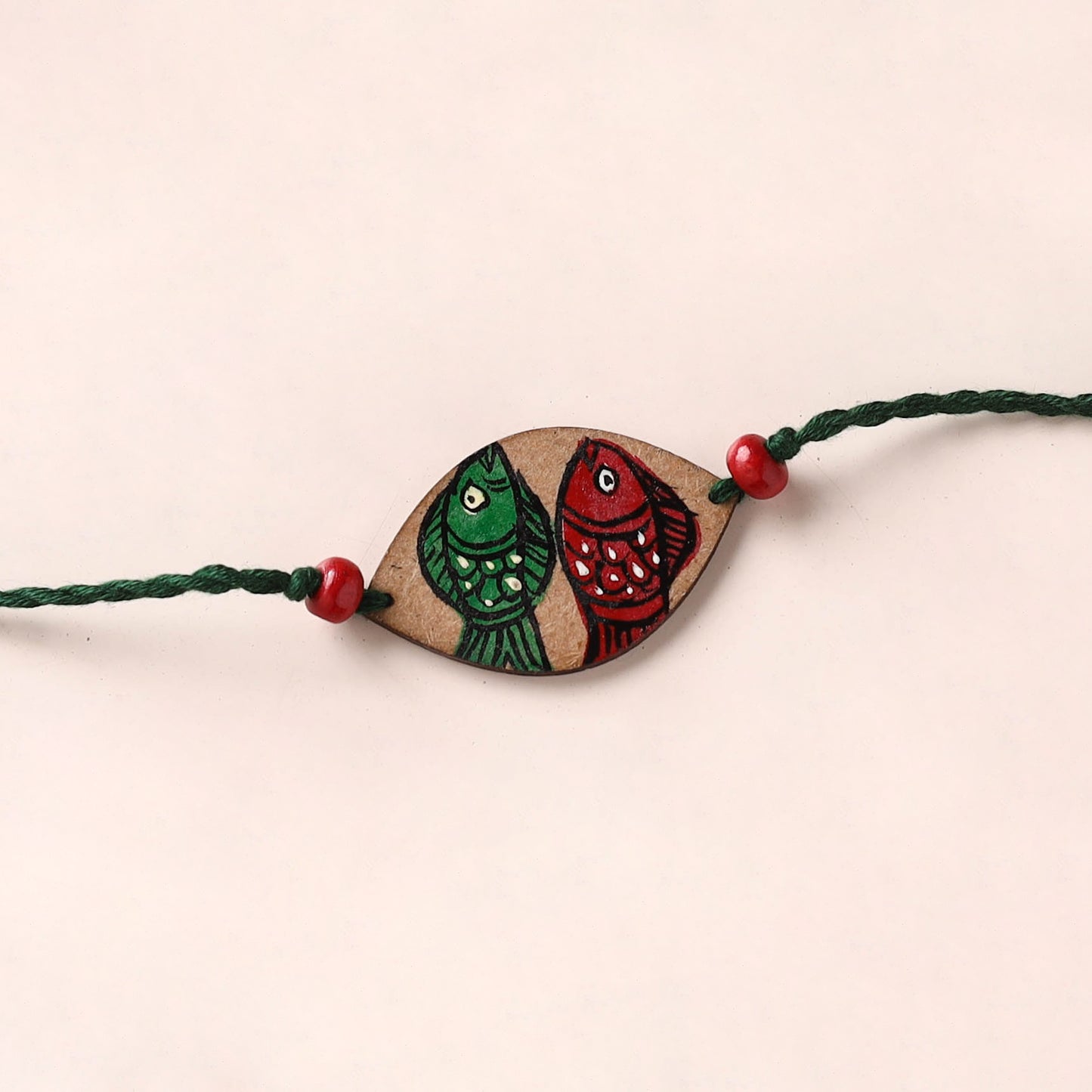 Pattachitra Handpainted Wooden Rakhi 07