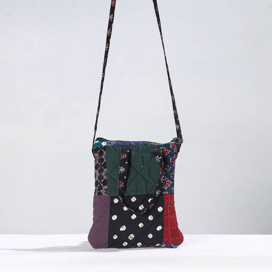 Multicolor - Handmade Quilted Cotton Patchwork Sling Bag 62