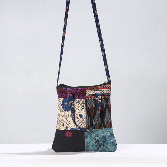 Multicolor - Handmade Quilted Cotton Patchwork Sling Bag 64