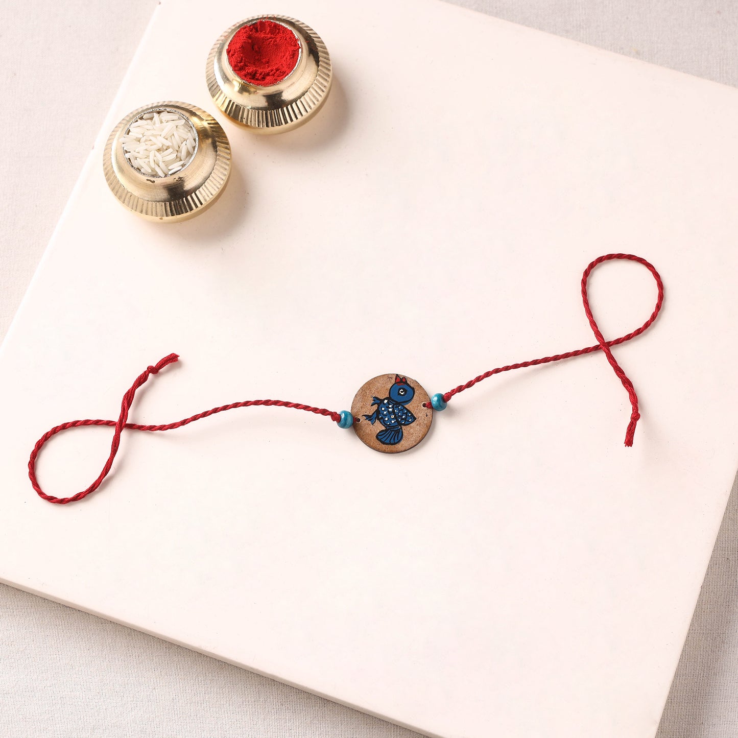Pattachitra Handpainted Wooden Rakhi 45