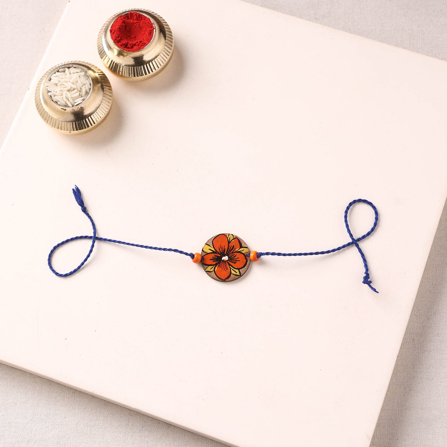 Pattachitra Handpainted Wooden Rakhi 55