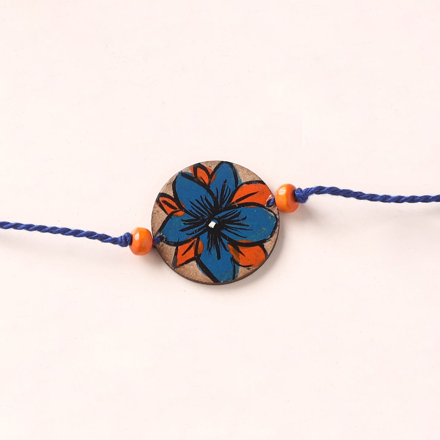 Pattachitra Handpainted Wooden Rakhi 56