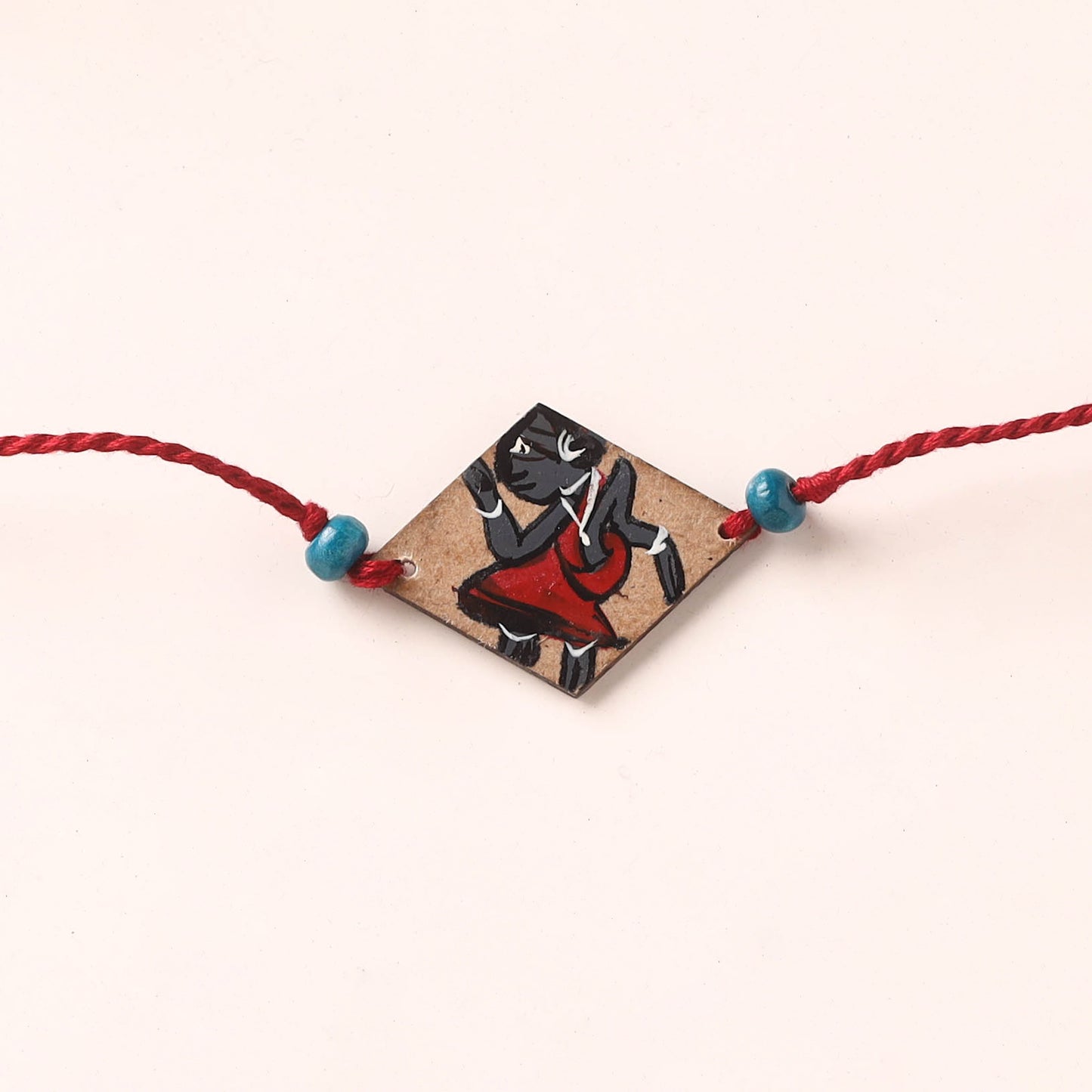 Pattachitra Handpainted Wooden Rakhi 67