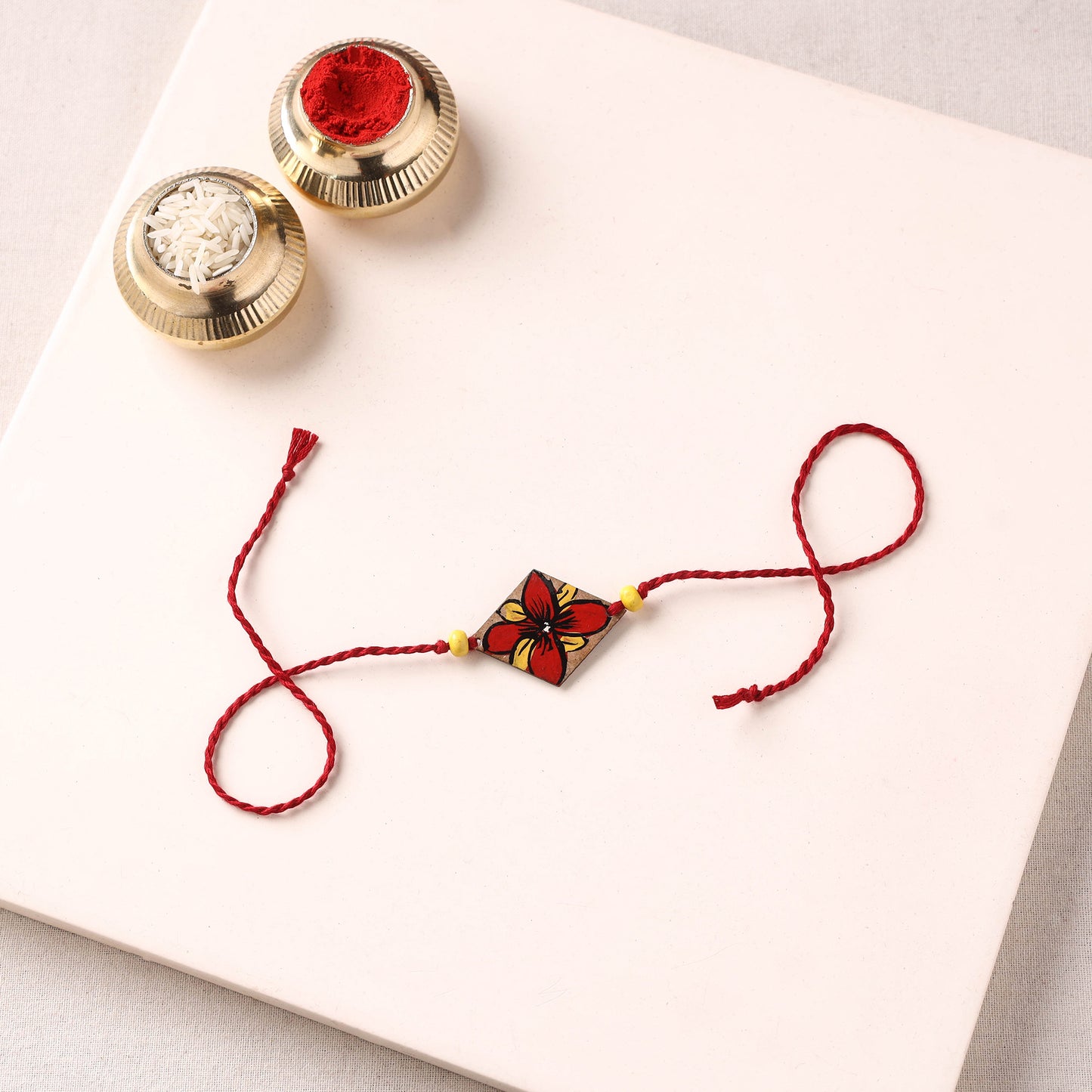 Pattachitra Handpainted Wooden Rakhi 89