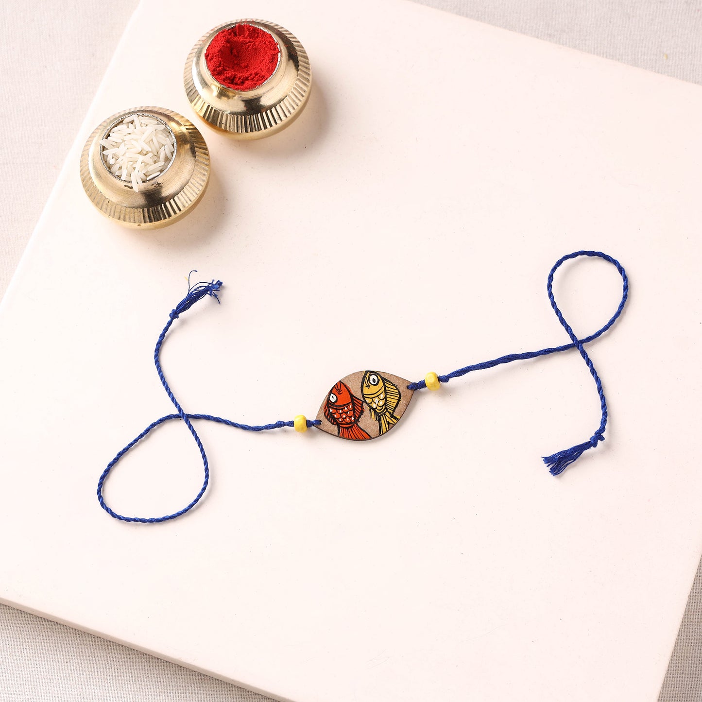 Pattachitra Handpainted Wooden Rakhi 43