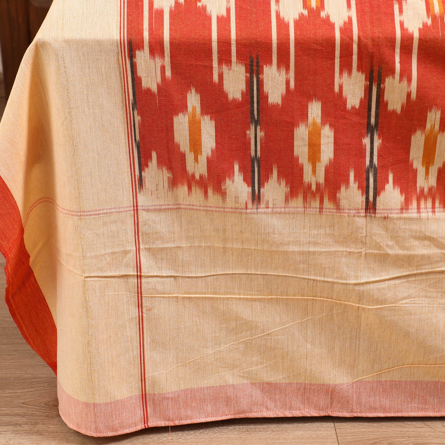 Pochampally Ikat Weave Cotton Double Bedsheet Set (108 x 90 in) 33