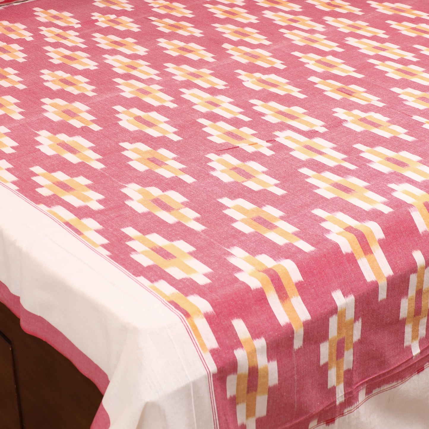 Pochampally Ikat Weave Cotton Double Bedsheet Set (108 x 90 in) 38