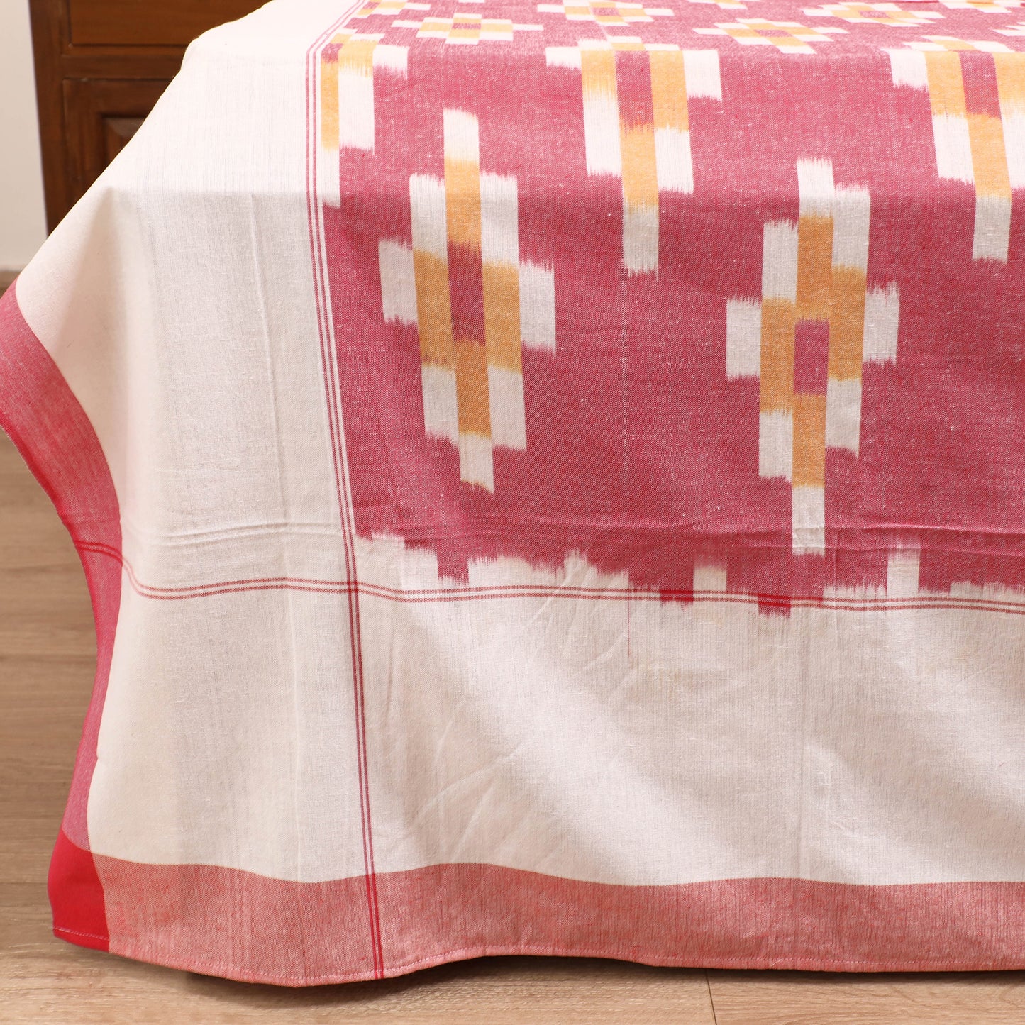 Pochampally Ikat Weave Cotton Double Bedsheet Set (108 x 90 in) 38