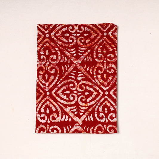 Red - Hand Batik Printed Cotton Precut Fabric (1 meter) 07