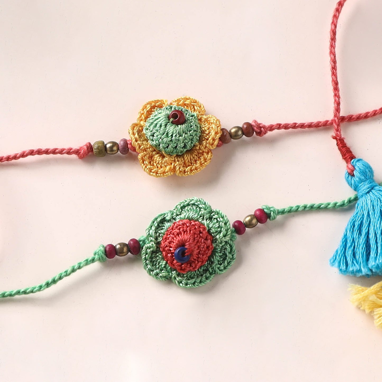 Flower - Handmade Crochet Rakhi by Samoolam (set of 2) 32