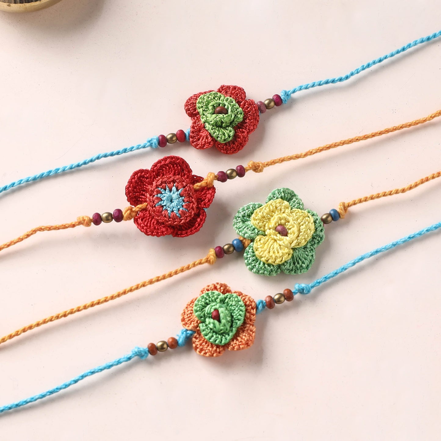 Flower - Handmade Crochet Rakhi by Samoolam (set of 4) 33