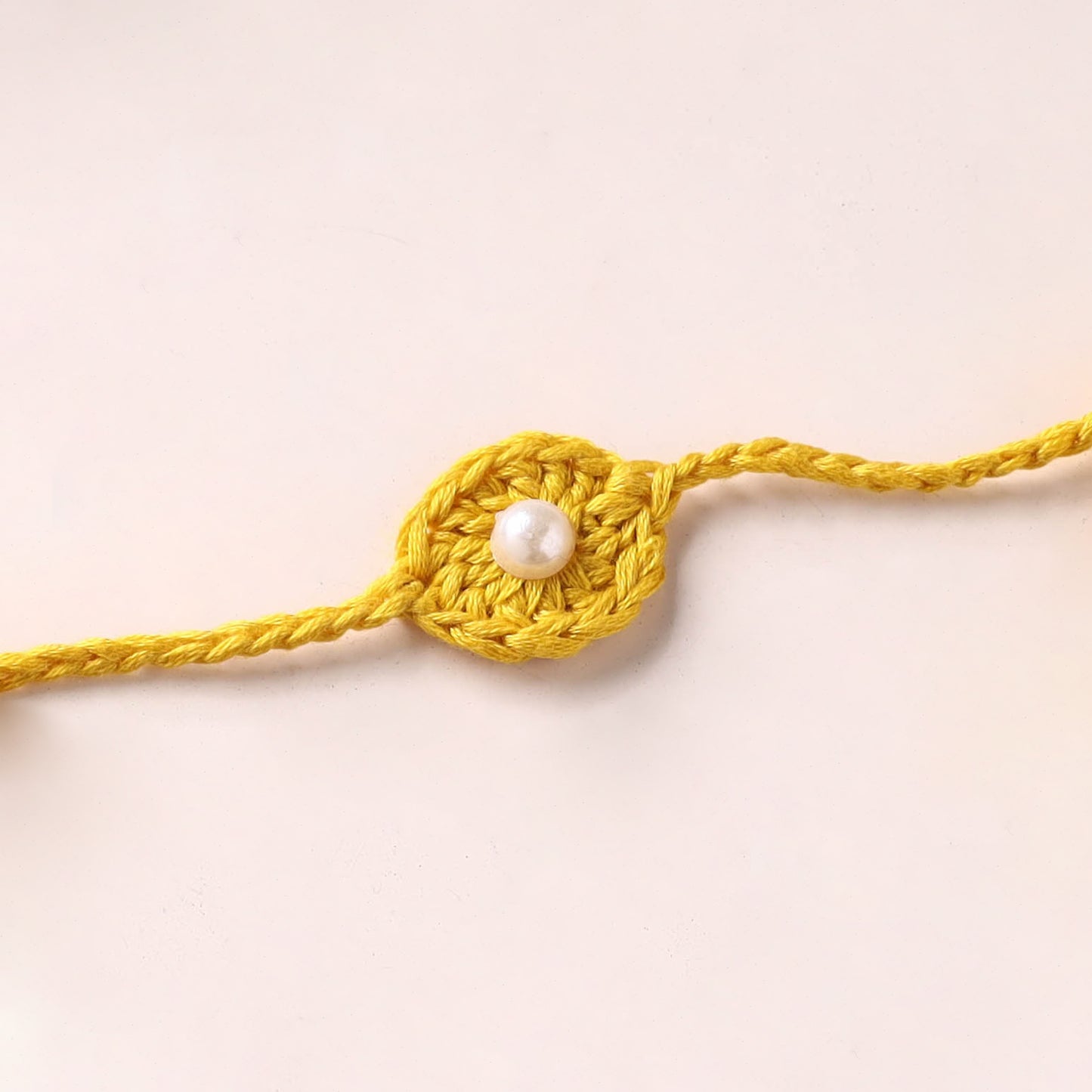Flower - Handmade Crochet Pearl Work Rakhi 12