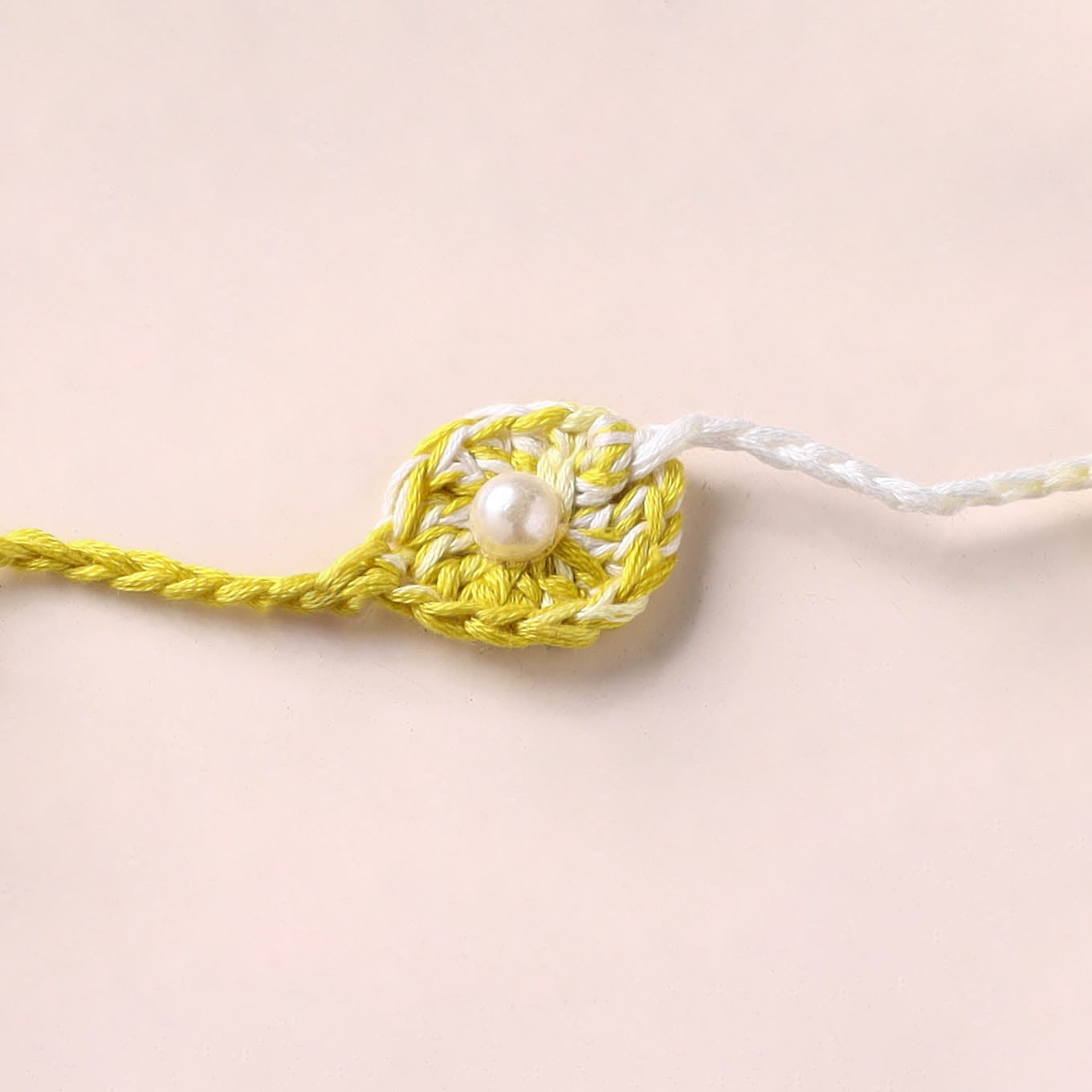 Handmade Crochet Pearl Work Rakhi 20