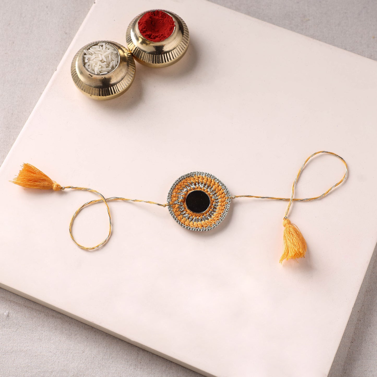 Chakra - Mirror Crochet Work Rakhi by Abira Creations 66