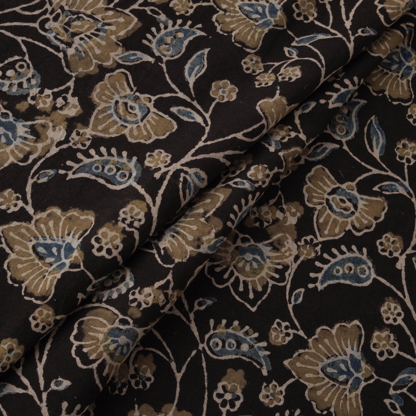 Black - Kutch Hand Block Print Natural Dyed Cotton Ajrakh Fabric 30